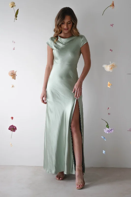 The ultimate guide to stylish women’s fashion   Ramona Soft Satin Maxi Dress | Sage