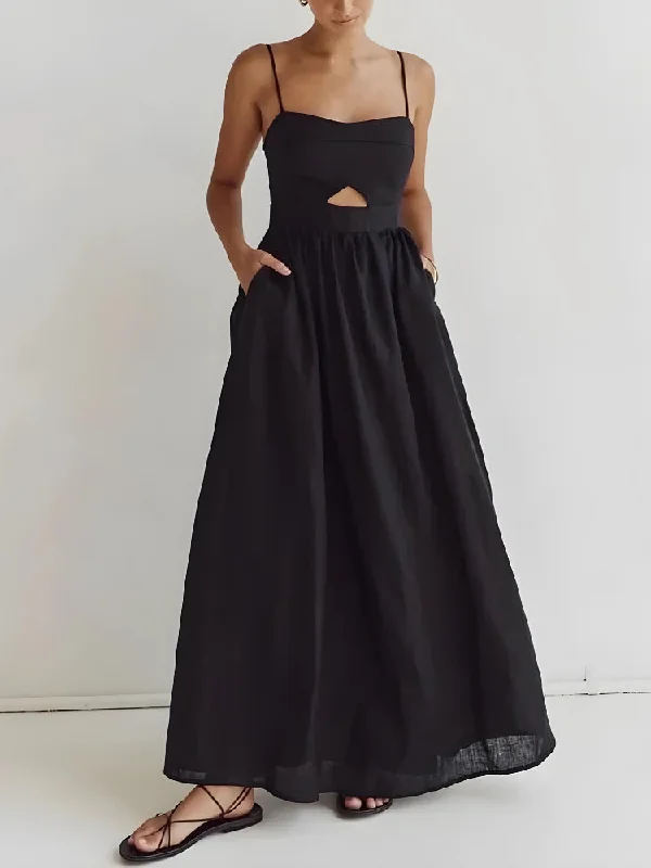 Stylish and comfortable outfits for women   Cut Out Slit Maxi Dress