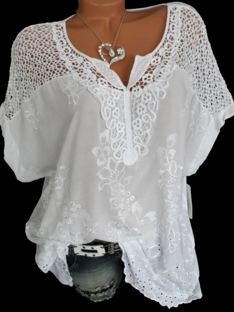 Statement pieces for the confident woman   Women's Floral Transparent 6XL Blouse Fashion Designer T-Shirts (Plus Size)