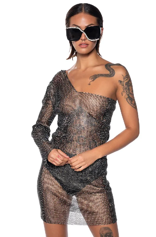 Comfortable yet stylish outfits for women on the go   KNIGHT IN SHINING ARMOR ONE SHOULDER MINI DRESS