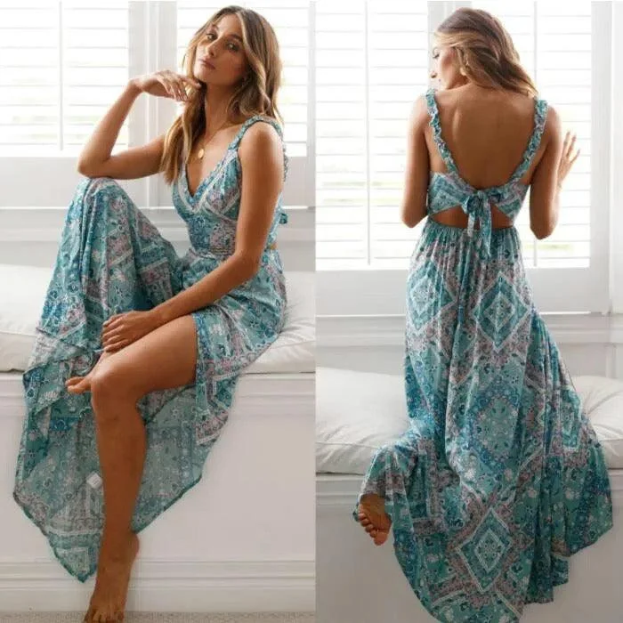 Affordable stylish women’s fashion collection   Haven Slit Maxi Dress in Blue