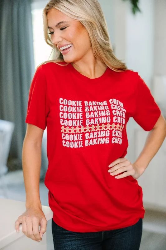 Premium quality women’s clothing at affordable prices   Cookie Baking Crew Red Graphic Tee