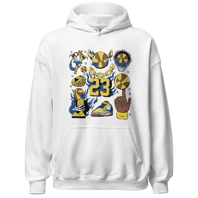 Comfortable yet stylish outfits for women on the go   NastyJamz Low OG Canary TVSC 1s Hoodie Match Neclaces Number 23