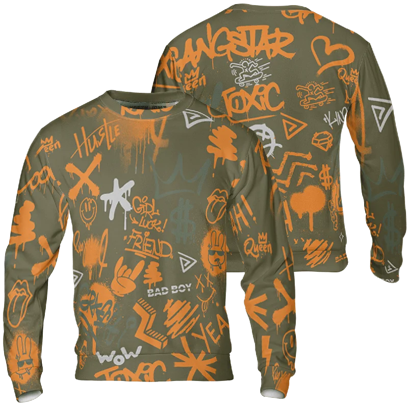 Fashion-forward styles that make a statement   NastyJamz Olive 5s Sweatshirt Match Graffiti King 3D All-Over Print Doodle Style