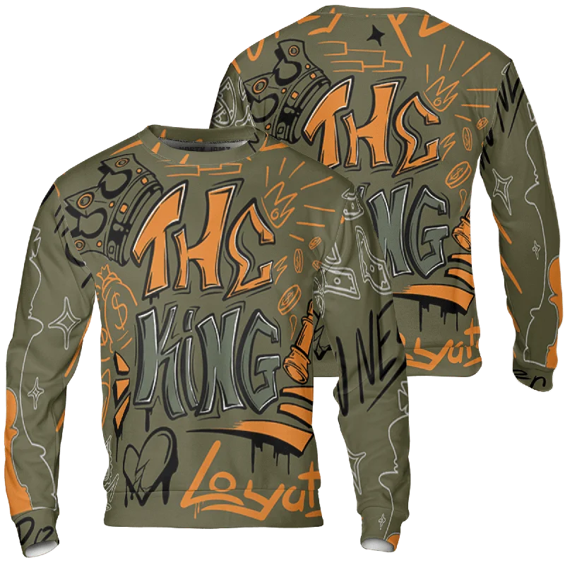 NastyJamz Olive 5s Sweatshirt Match The King 3D All-Over Print Graffiti