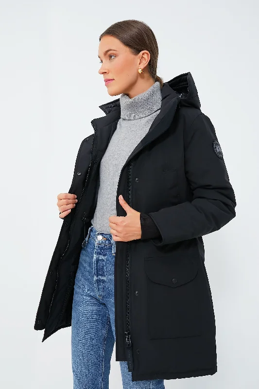 Versatile fashion options for every occasion   Black Noir Black Disc Trillium Parka