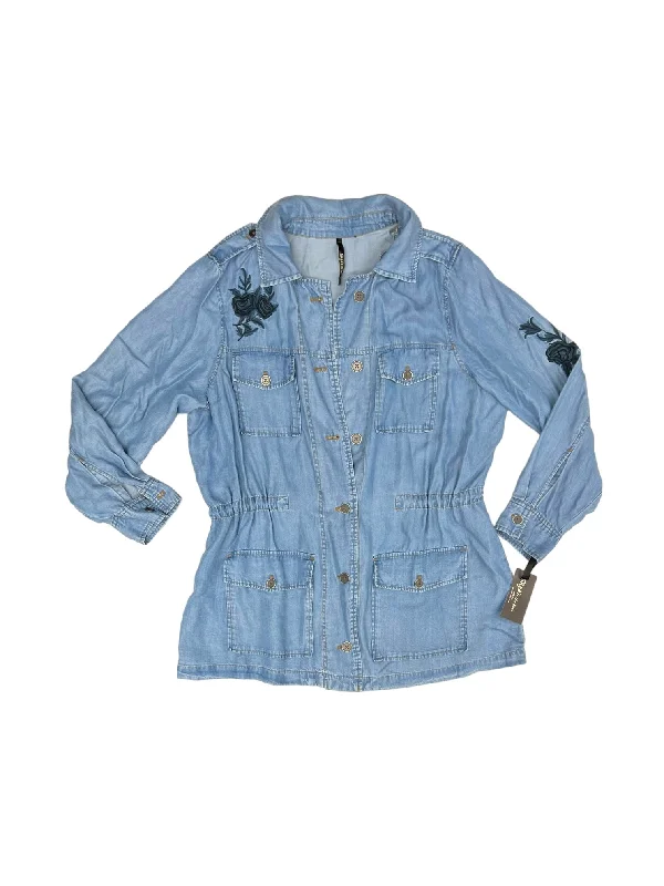 Discover the latest trends in women’s fashion   Blue Jacket Shirt Skyes The Limit, Size 1x