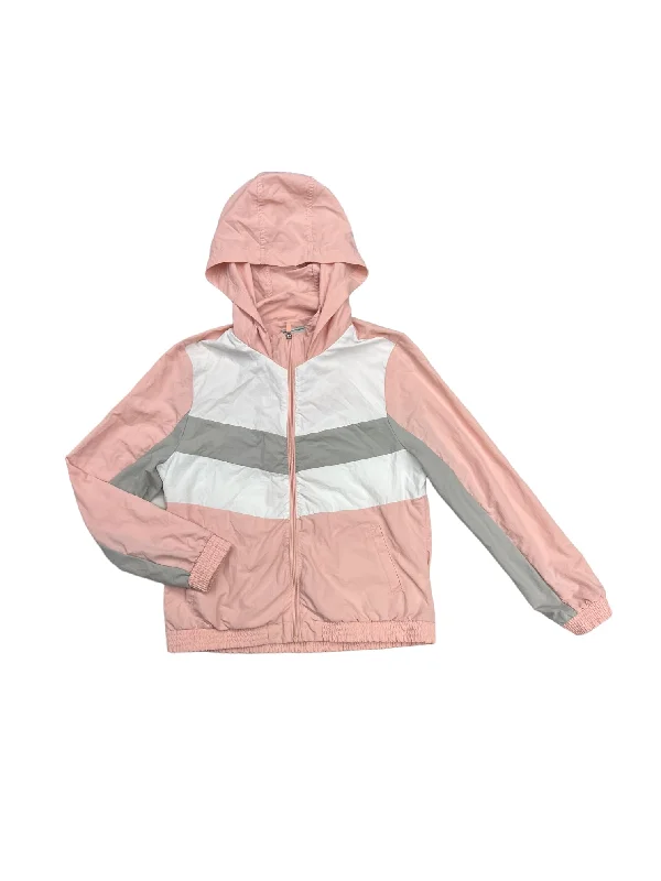 Get noticed with eye-catching women’s fashion   Pink & White Jacket Windbreaker Ashley, Size M