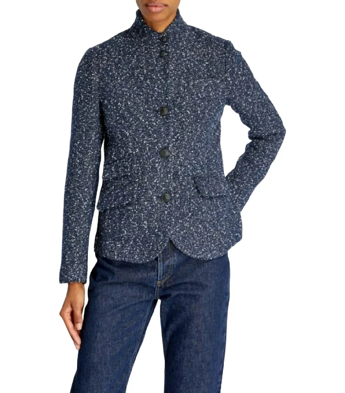 Versatile outfits to transition from day to night   Slade Tweed Blazer In Blue