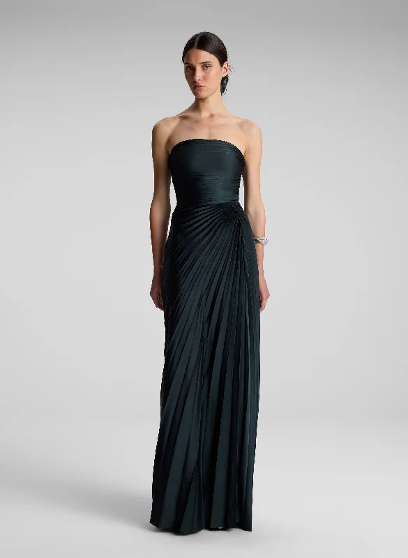 Step into style with our women’s clothing collection   Bianca Strapless Pleated Maxi Dress