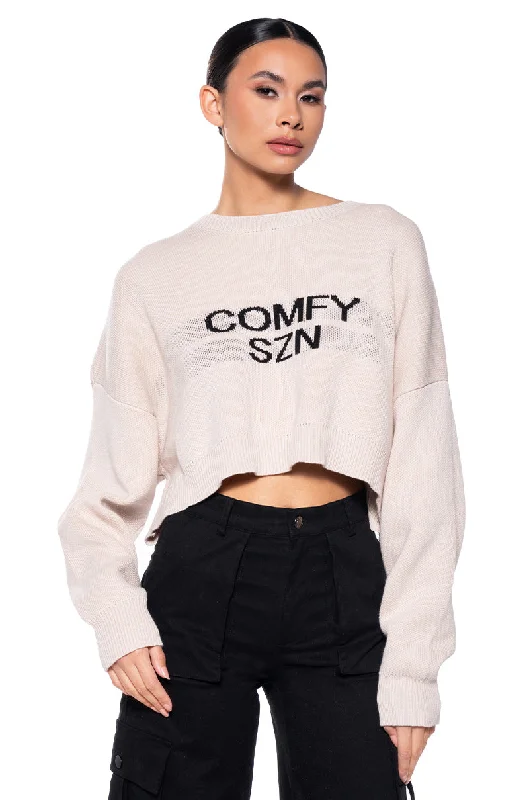 Perfect fashion pieces for the busy woman   COMFY SEAONS CROPPED SWEATER