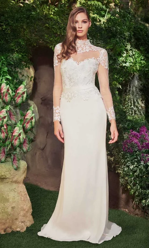 Trendsetting women’s clothing for fashion lovers   Tadashi Shoji - High Neck Lace Bridal Dress BQF20445LBR